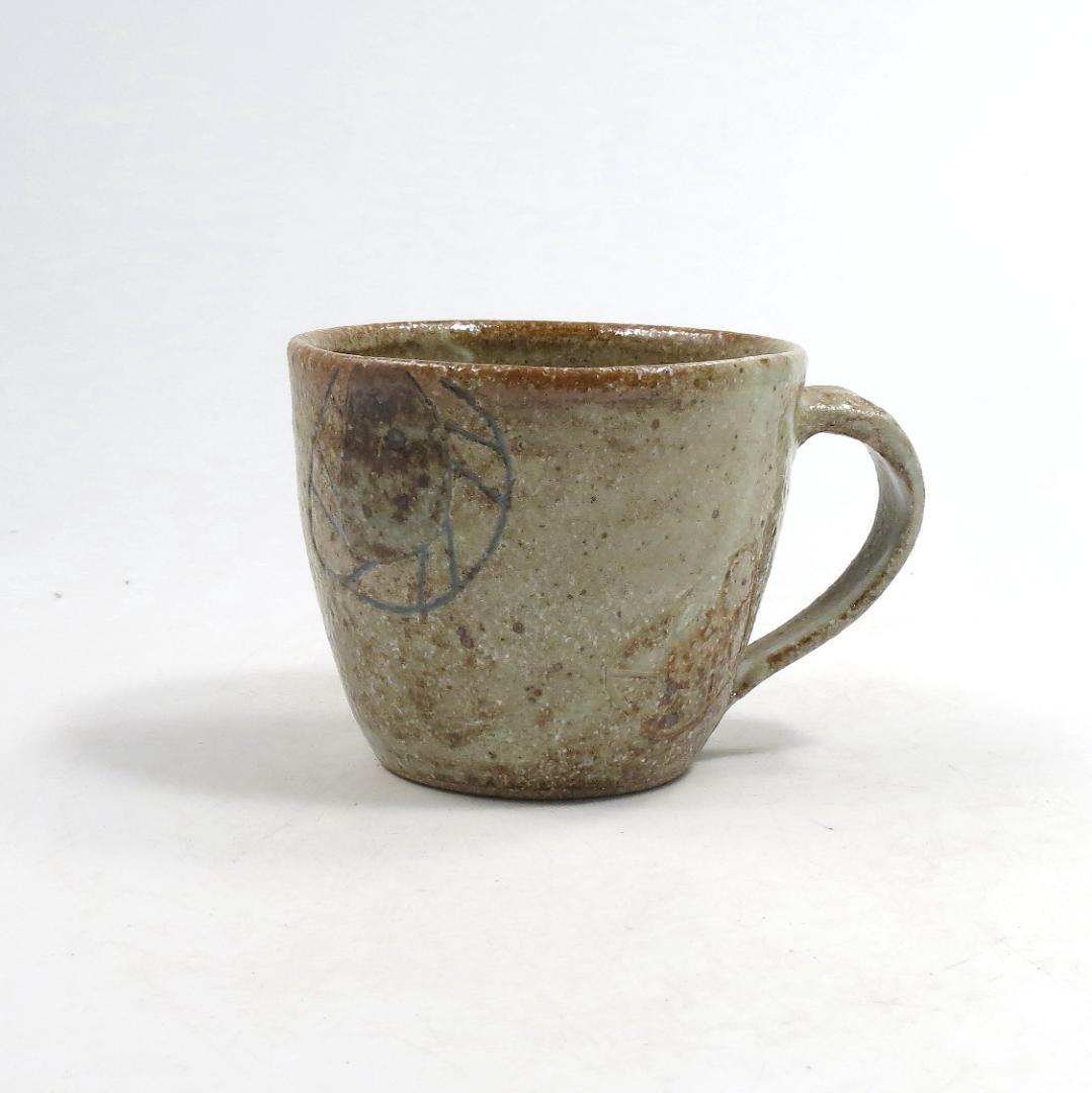 新品　食器　陶器　作家　楕円平鉢(大・小)とマグのペアセット(ひし・草花模様)