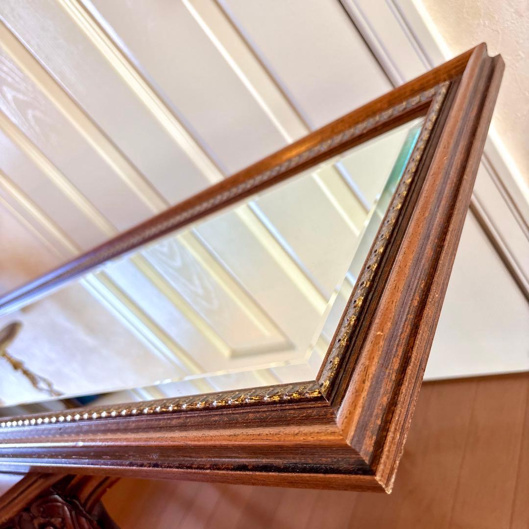 イタリア製　木製　金彩　姿見　ウォールミラー