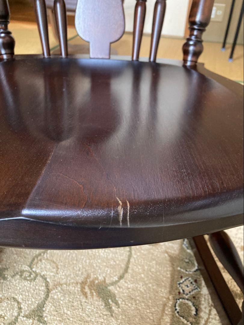 【松本民芸家具】木製ロッキングチェア ダークブラウン 39A型