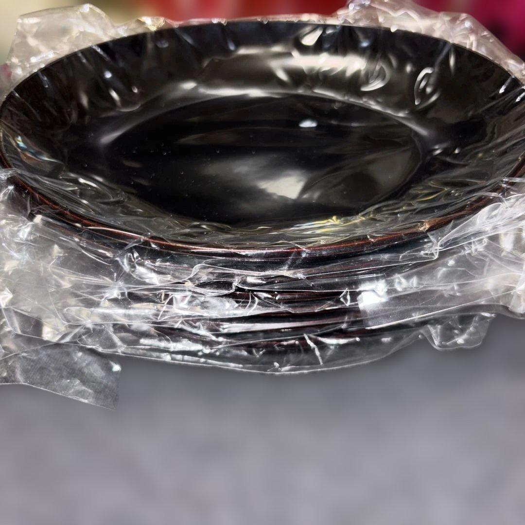 栗原はるみ　合成漆器　オーバルブラック6個セット