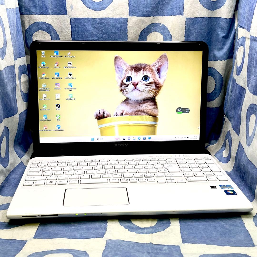 人気VAIO♡快速SSD256GB☆i5☆美しい白ノートPC♪カメラ！Win11