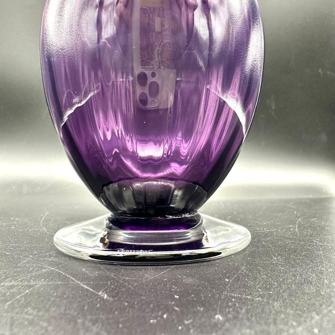 【難あり】Baccarat バカラ アクアレーユ 花瓶 クリスタル パープル