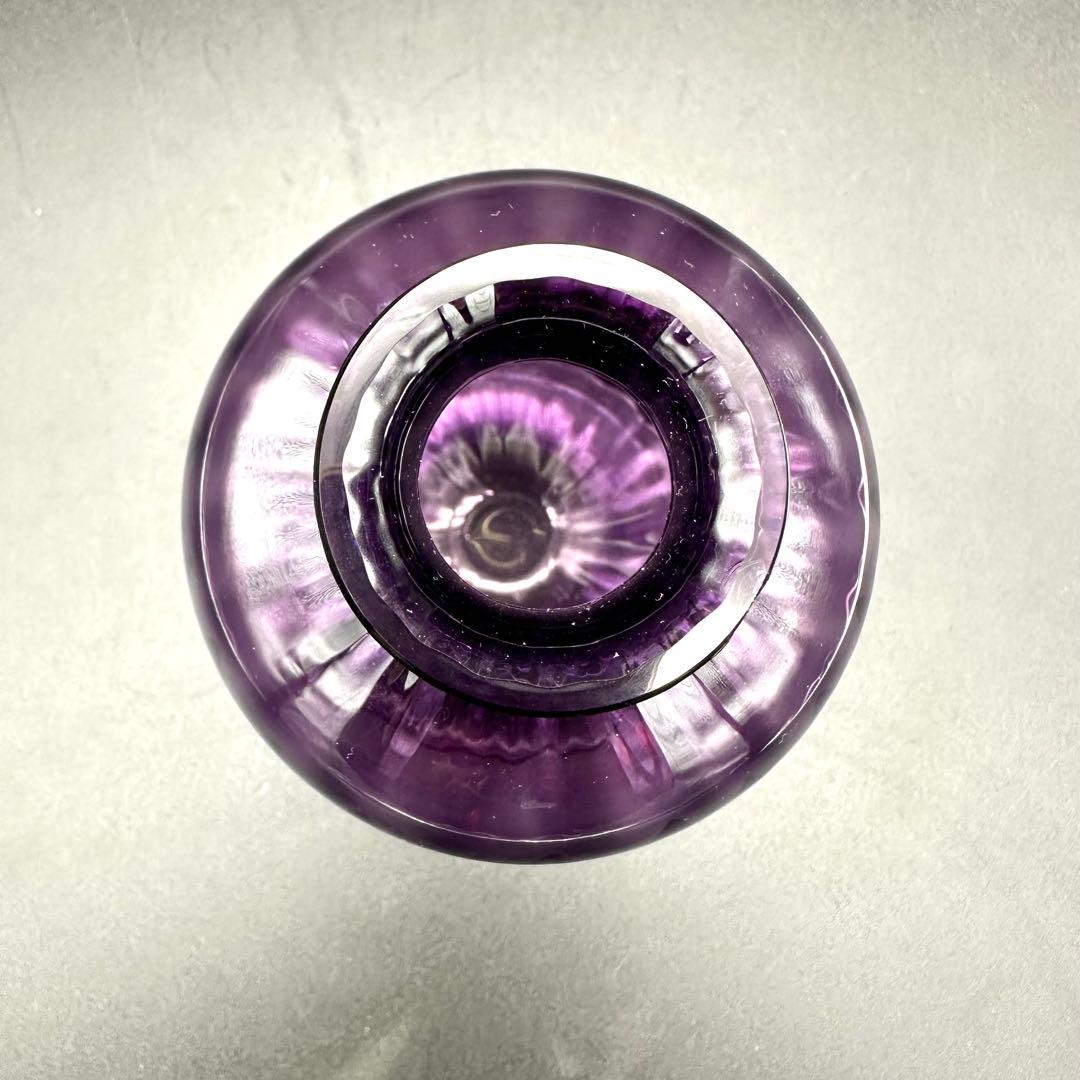 【難あり】Baccarat バカラ アクアレーユ 花瓶 クリスタル パープル