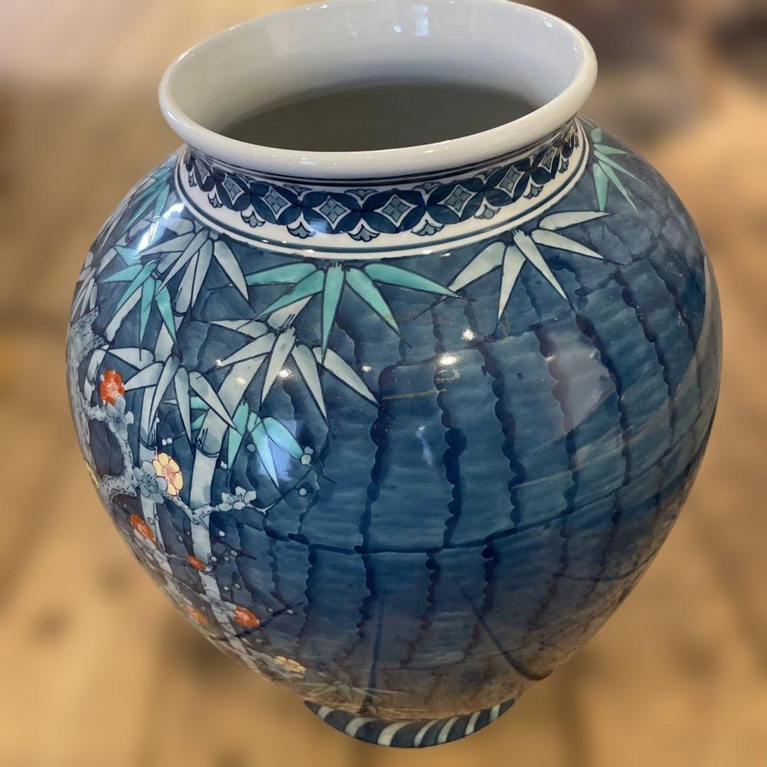 鍋島焼　深山作　置物　壺　花瓶　大型　陶器　工芸品　アンティーク　大きい