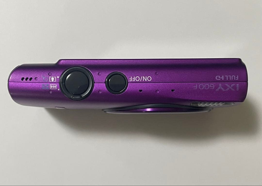 Canon IXY 600F パープル 本体と付属品★純正ケース長ストラップ付き