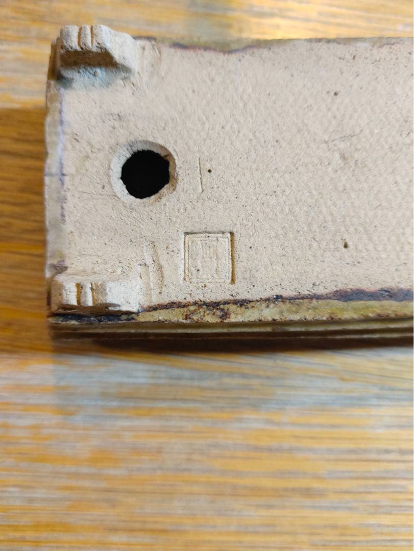 732.日本古鉢 飴釉長方 盆栽鉢 植木鉢 小品盆鉢13.8*7.8*5.2cm