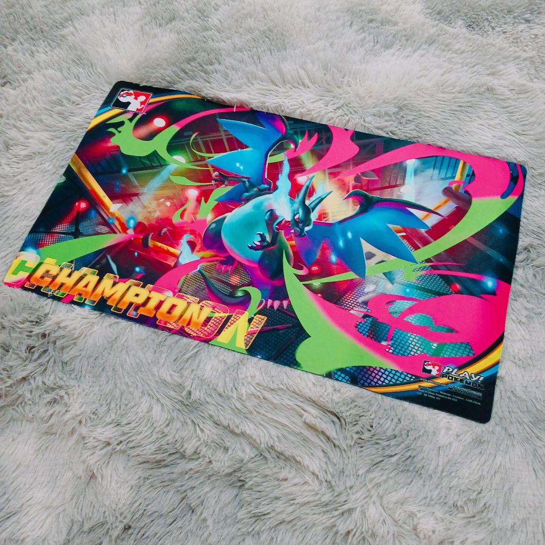 ☆海外限定☆ポケモン メガリザードンX プレイマット リーグカップ 公式マット