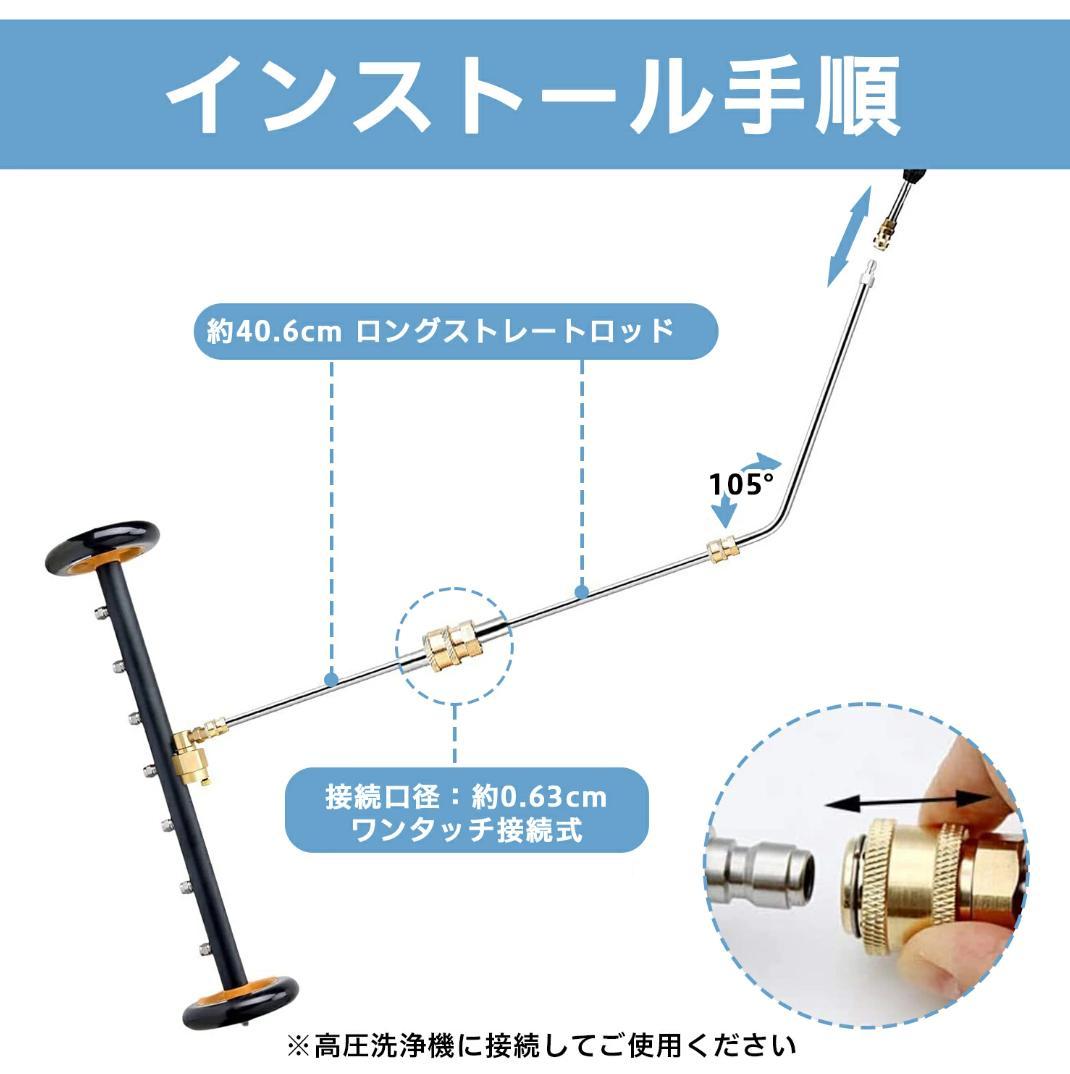 モバイル高圧洗浄機ハブブラシ付き2in1車体下部高圧洗浄4000PSIアタッチ
