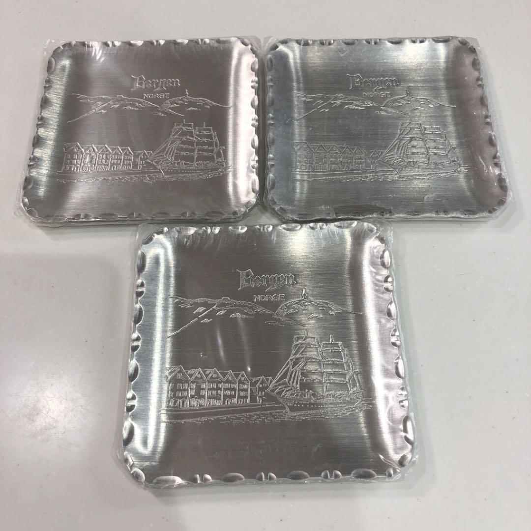 ノルウェー　ハンドクラフト　ベルゲン　皿　手工芸品　3枚セット