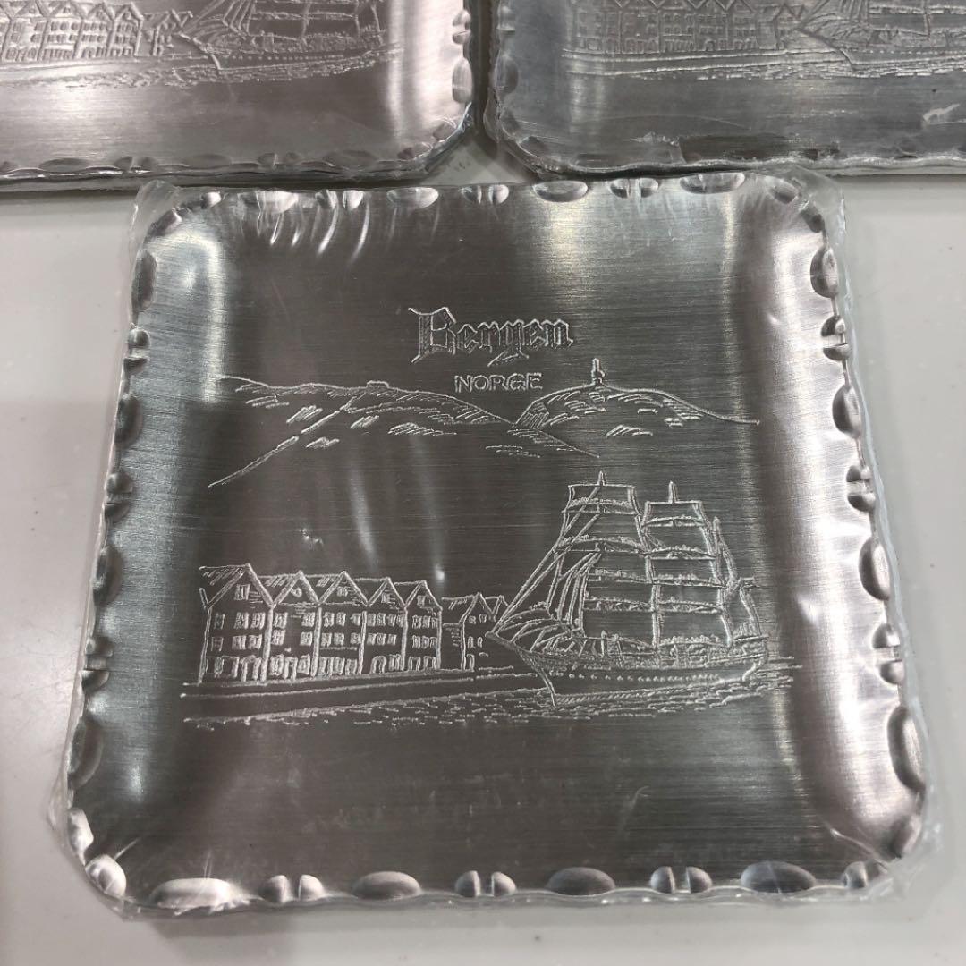 ノルウェー　ハンドクラフト　ベルゲン　皿　手工芸品　3枚セット