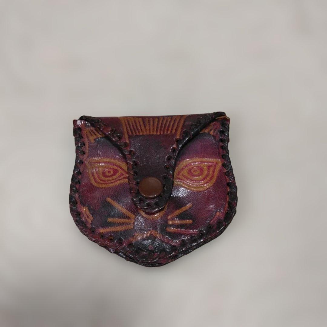 レザークラフトのポーチ・巾着・小銭入れセット　ハンドメイド