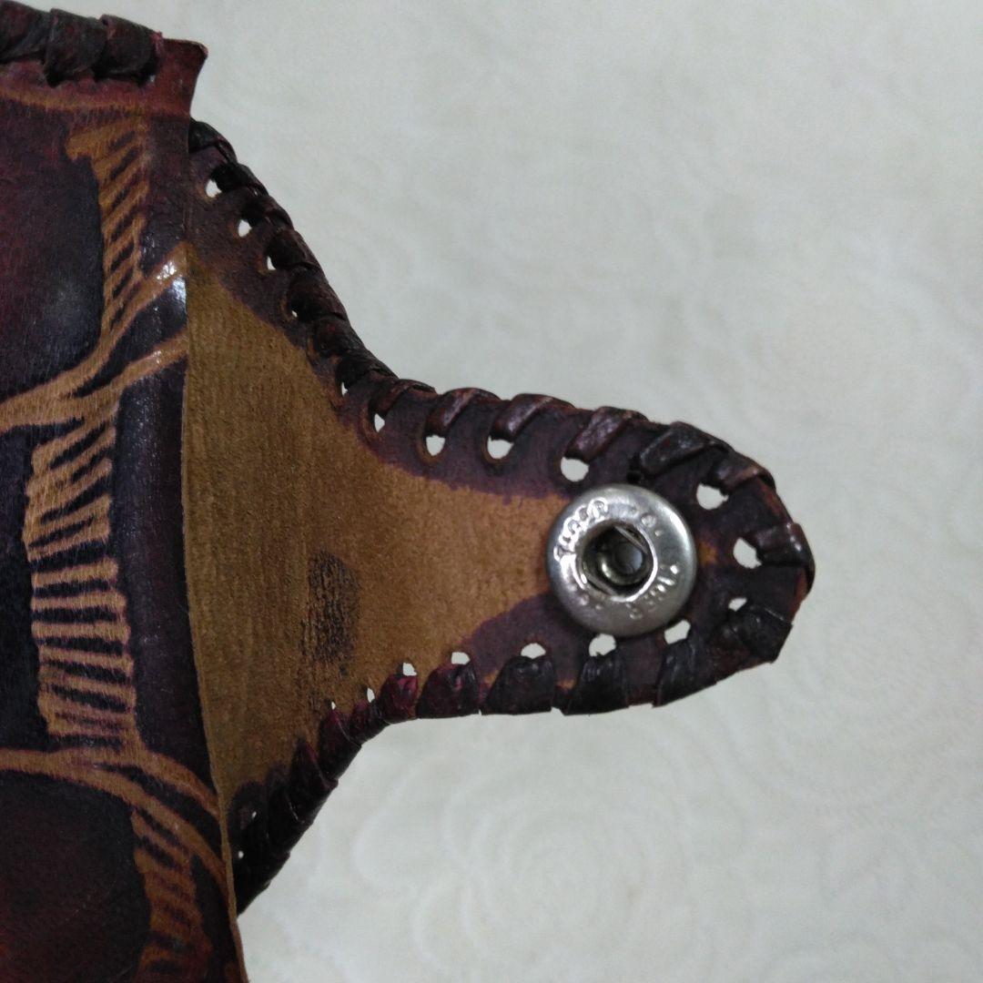 レザークラフトのポーチ・巾着・小銭入れセット　ハンドメイド