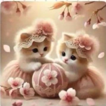 さくらとねこパネル生地　ハンドメイド