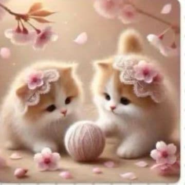 さくらとねこパネル生地　ハンドメイド