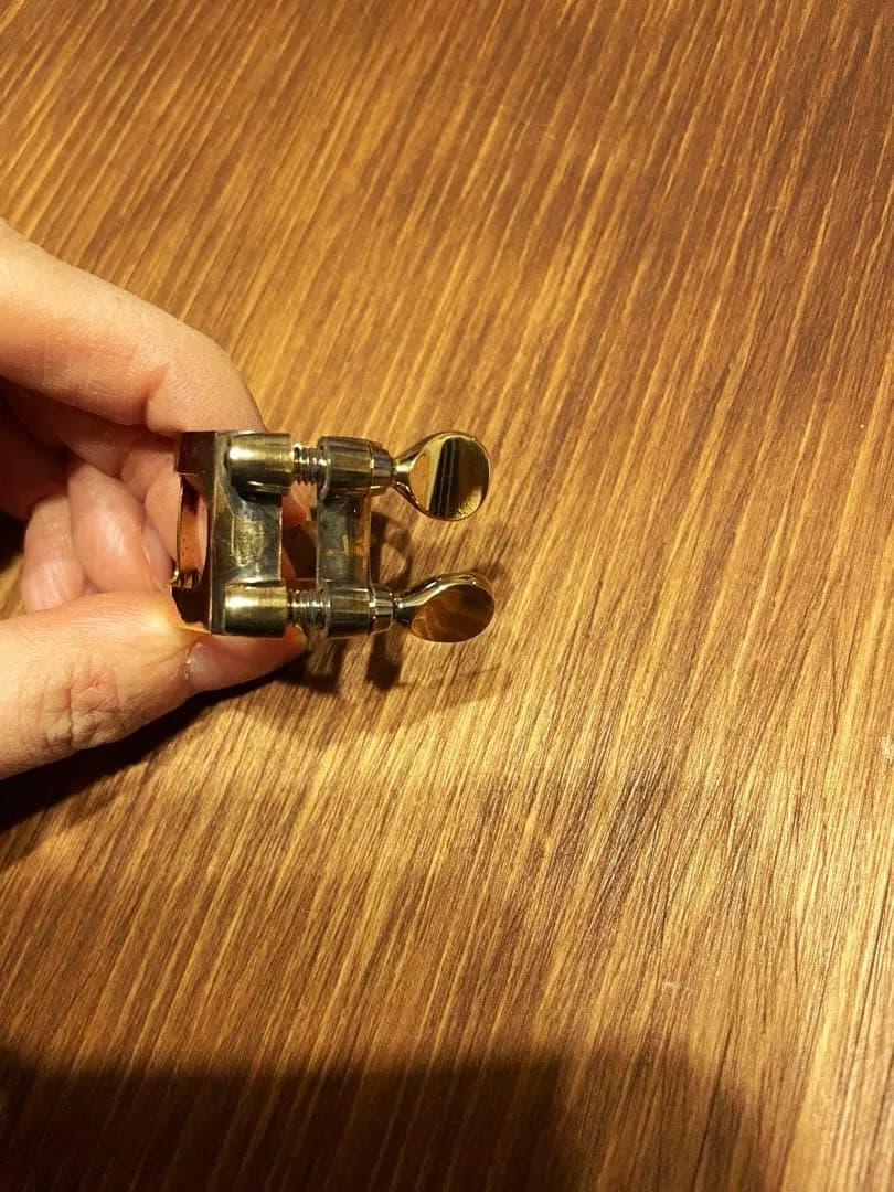 ソプラノサックスリガチャーとキャップセット ヤマハのゴールドプレート