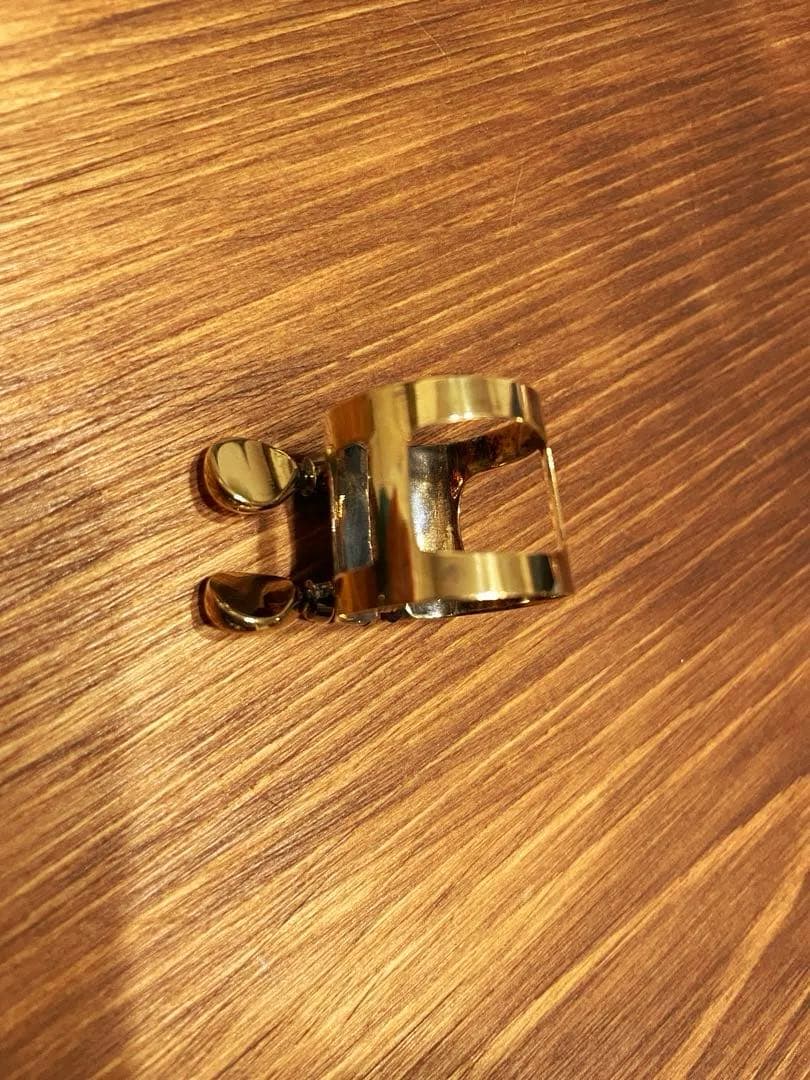 ソプラノサックスリガチャーとキャップセット ヤマハのゴールドプレート