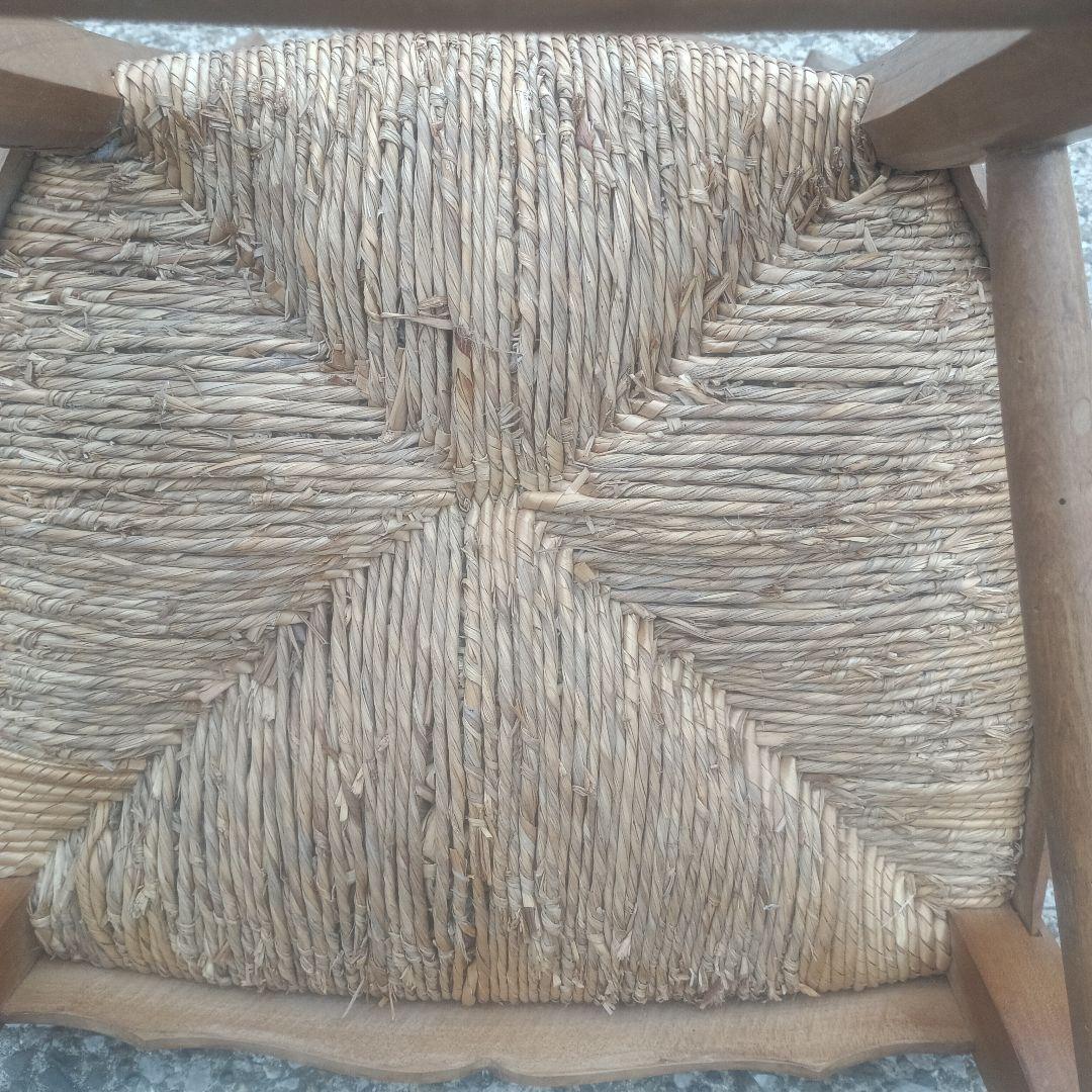 7531）フランス　ヴィンテージ　ダイニングチェア　座面編み込み