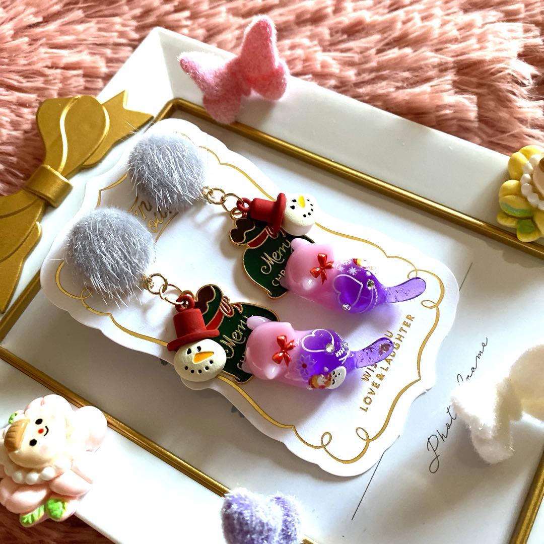 ☆manがユラユラXmas猫ちゃんイヤリング☆