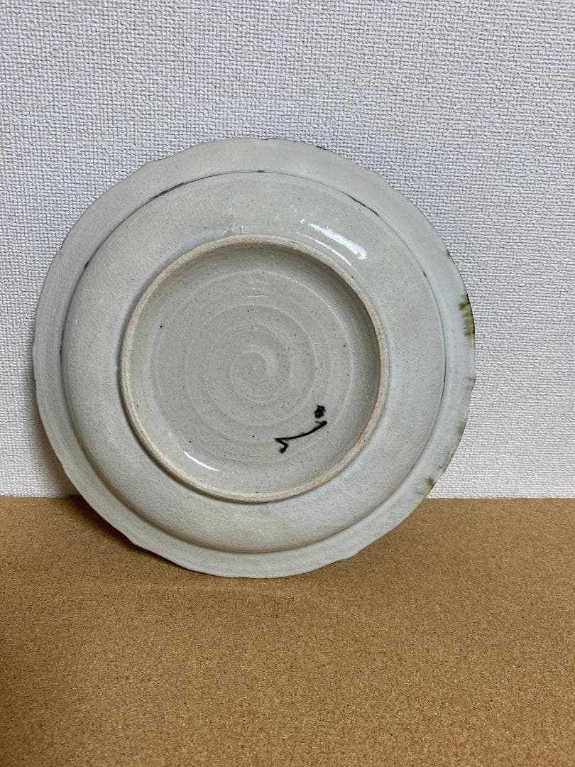 藤田佳三　染付輪花　7寸皿