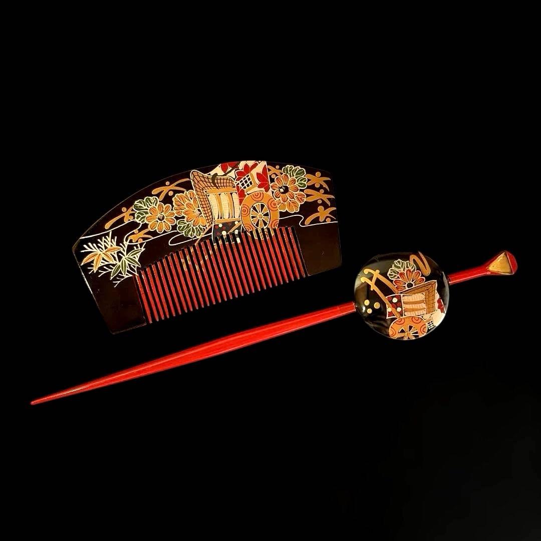 日本髪 髪飾り 七五三(7歳)～成人式 (ブルー×白)