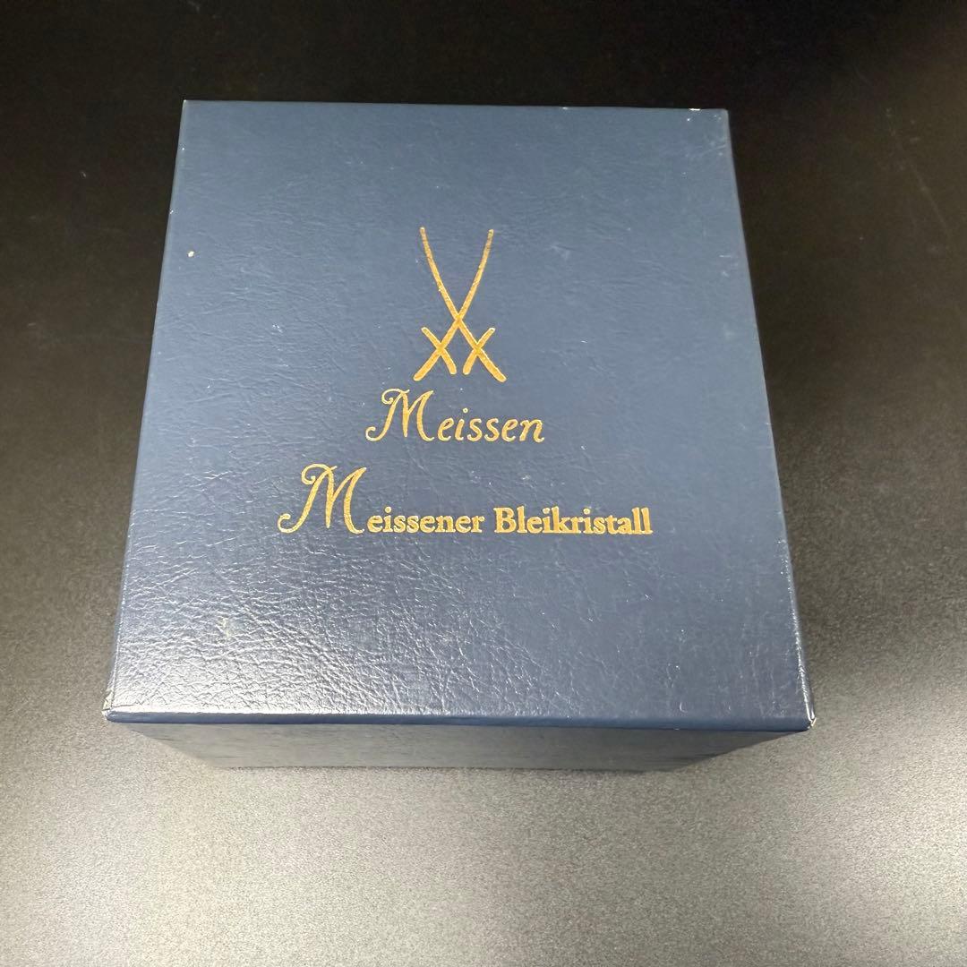 新品 マイセン 波の戯れ フルーツ 林檎 葡萄 貼花 花瓶１点(共箱付)、1級品