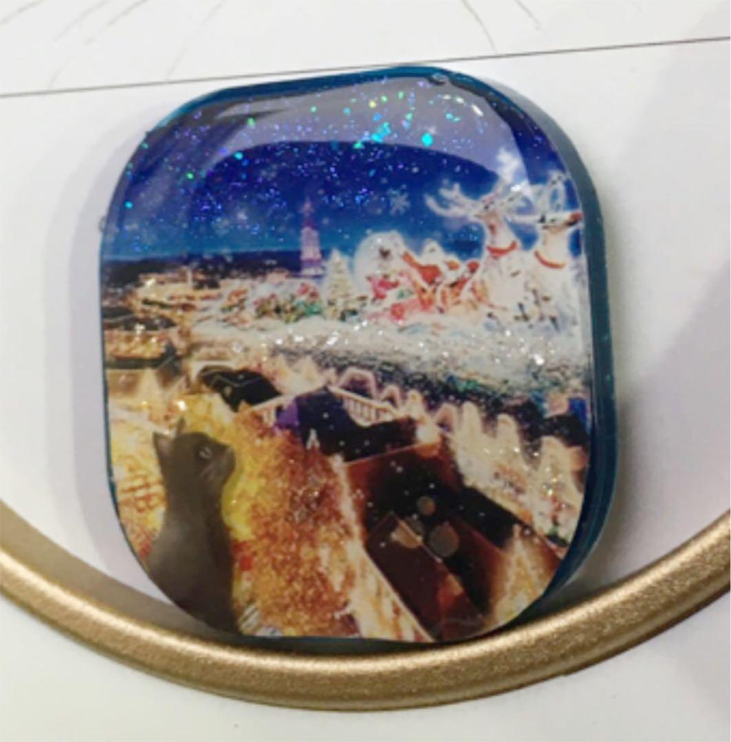 レジンヘアゴム♡クリスマスの夜黒猫ちゃん・再販不可