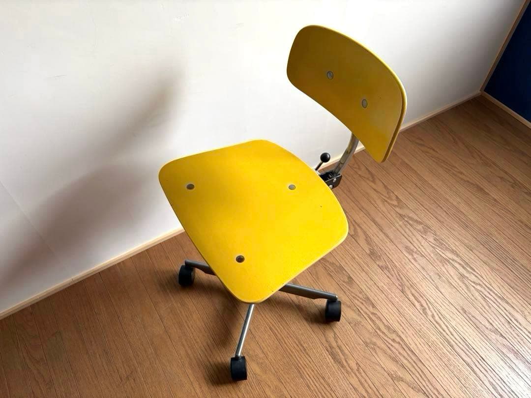 北欧ヴィンテージ KEVI ケヴィチェア イエロー 4本脚 アンティーク レトロ