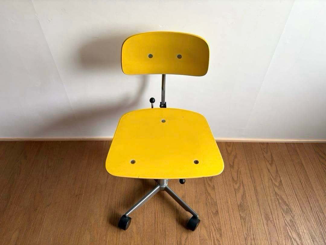 北欧ヴィンテージ KEVI ケヴィチェア イエロー 4本脚 アンティーク レトロ