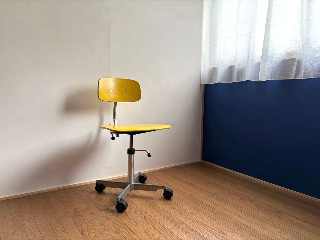 北欧ヴィンテージ KEVI ケヴィチェア イエロー 4本脚 アンティーク レトロ