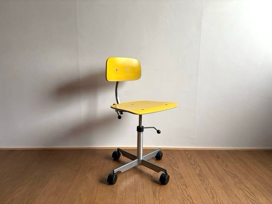 北欧ヴィンテージ KEVI ケヴィチェア イエロー 4本脚 アンティーク レトロ