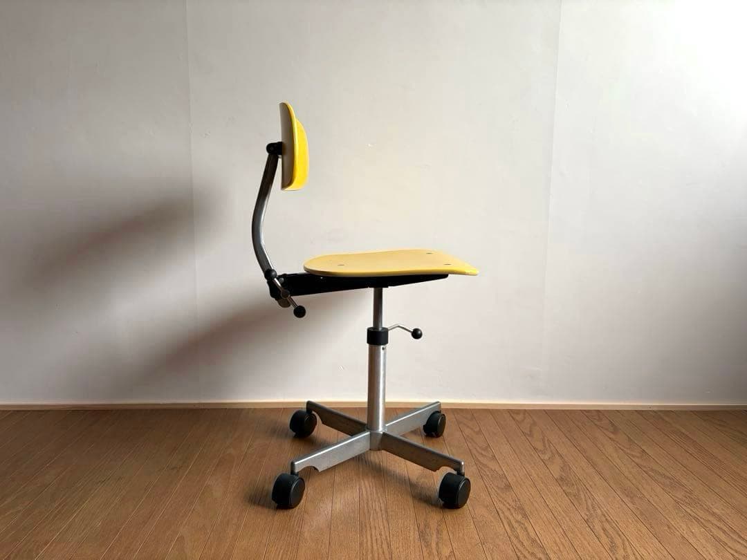 北欧ヴィンテージ KEVI ケヴィチェア イエロー 4本脚 アンティーク レトロ