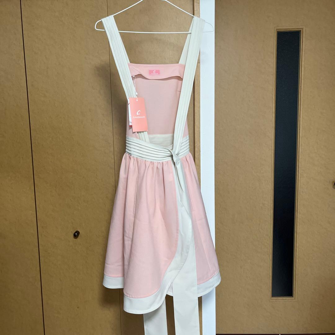 新品未使用タグ付き　アームボーテ　エプロン　ピンク　ホワイト　定価16,500円