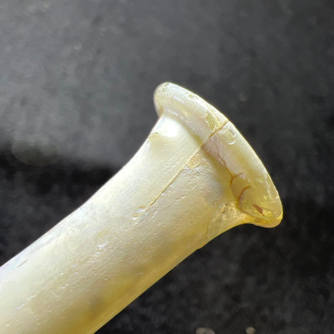 ローマングラス　紀元前ガラス涙壺2点　高さ約5.5/4.5㎝　箱付