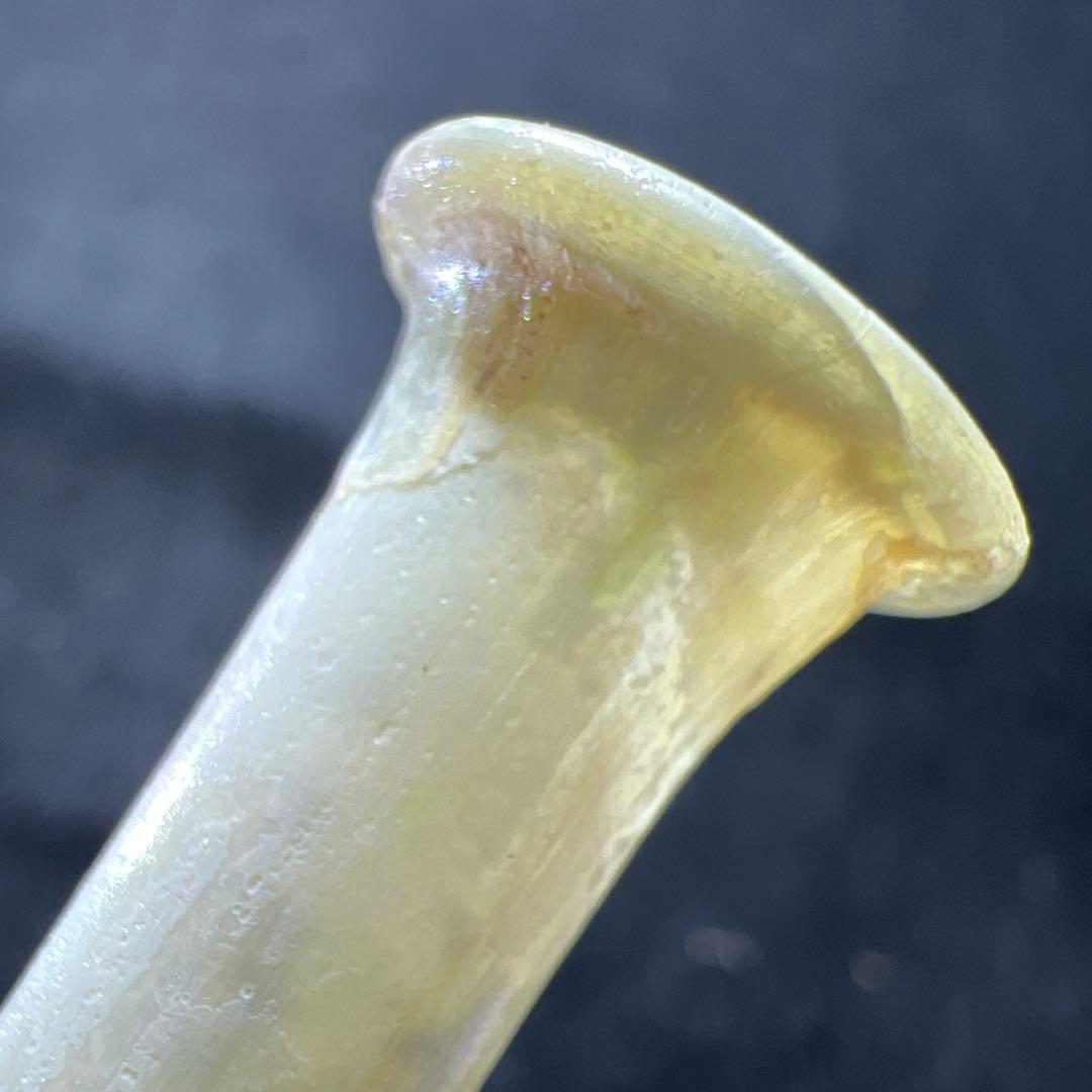 ローマングラス　紀元前ガラス涙壺2点　高さ約5.5/4.5㎝　箱付