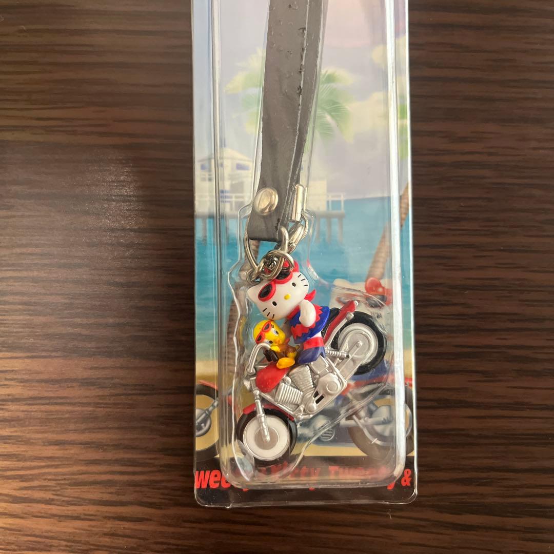 新品 未開封 トゥイーティー＆キティ バイク ファスナーマスコット