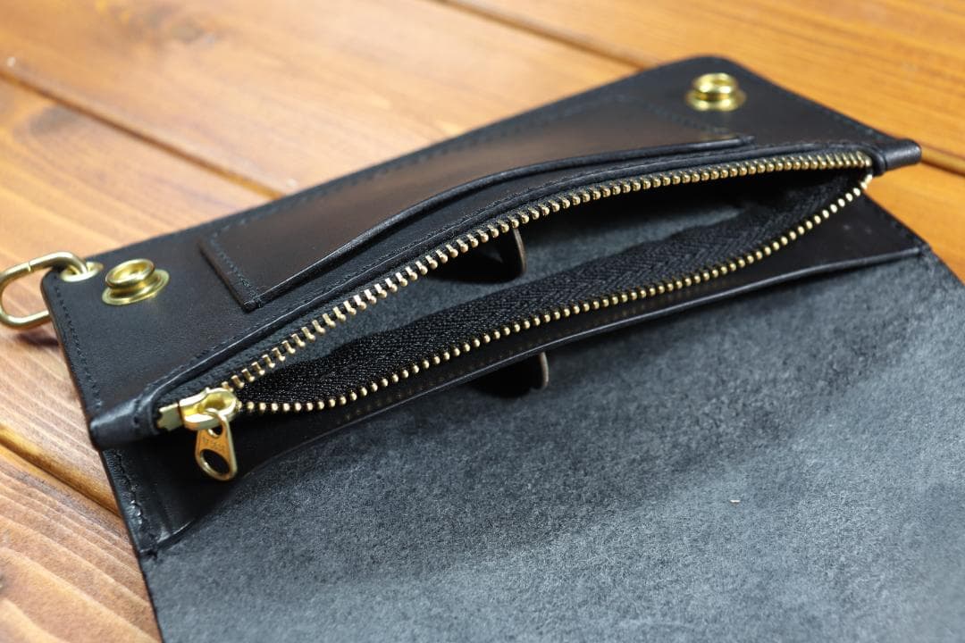 【即納商品】ロング　トラッカーウォレット　栃木レザー使用