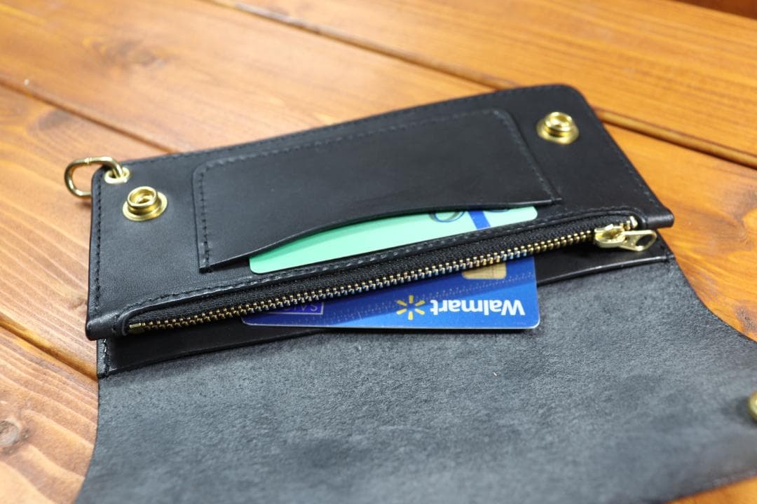 【即納商品】ロング　トラッカーウォレット　栃木レザー使用