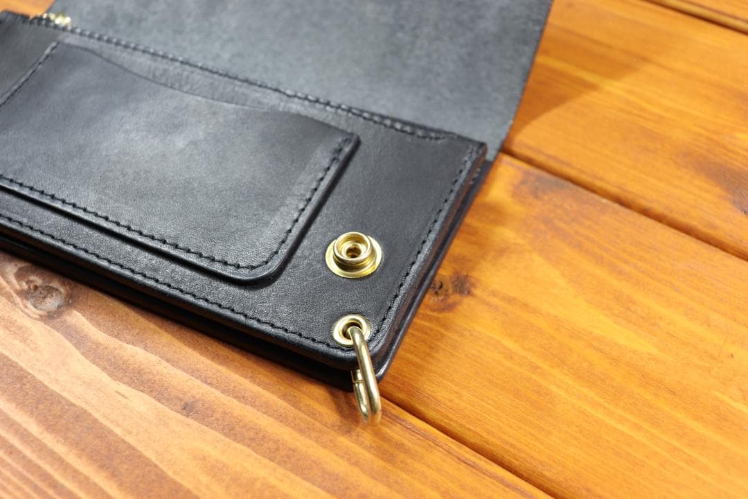 【即納商品】ロング　トラッカーウォレット　栃木レザー使用