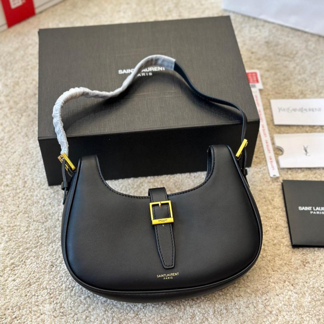 SAINT LAURENT Le Fermoir ブラックショルダーバッグ