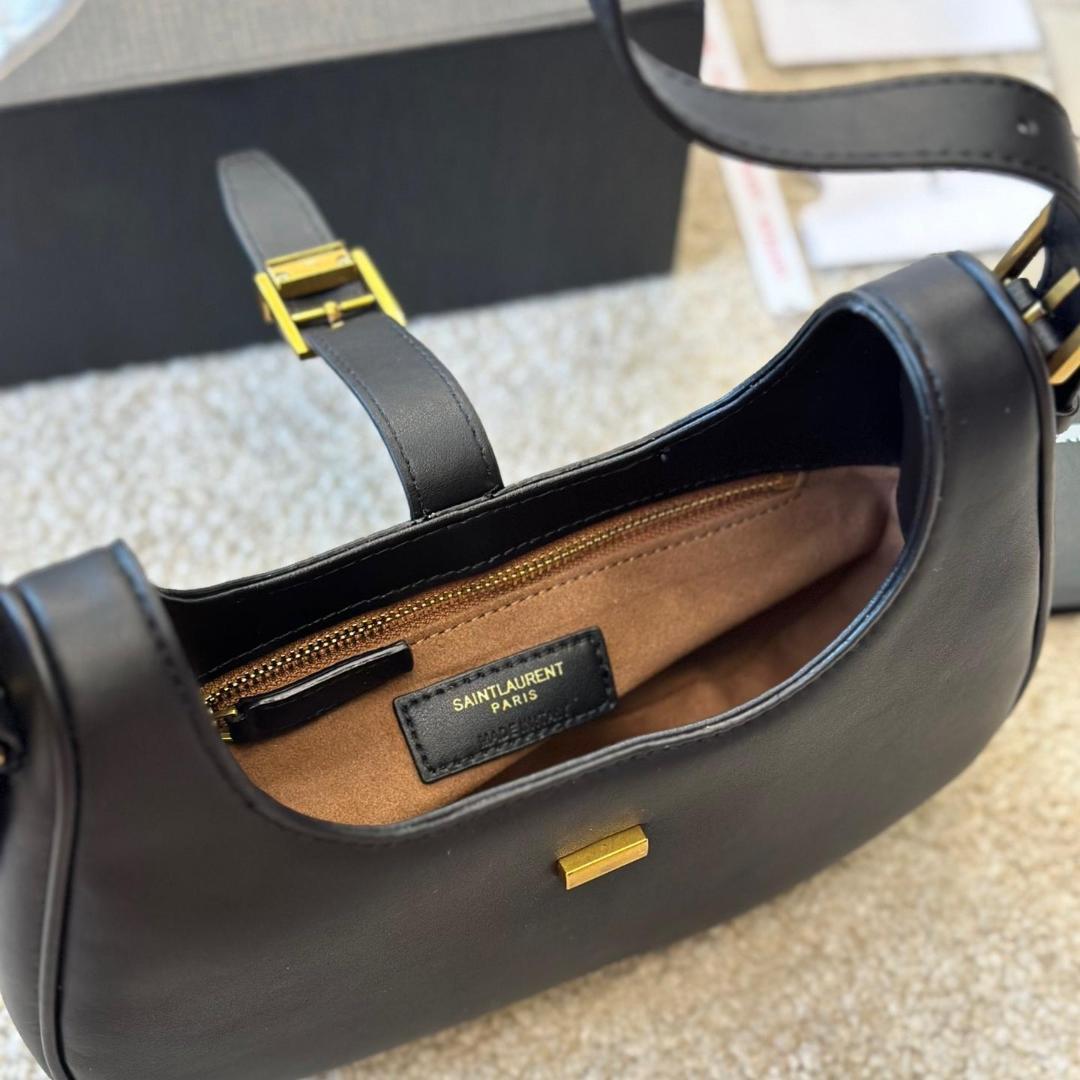 SAINT LAURENT Le Fermoir ブラックショルダーバッグ