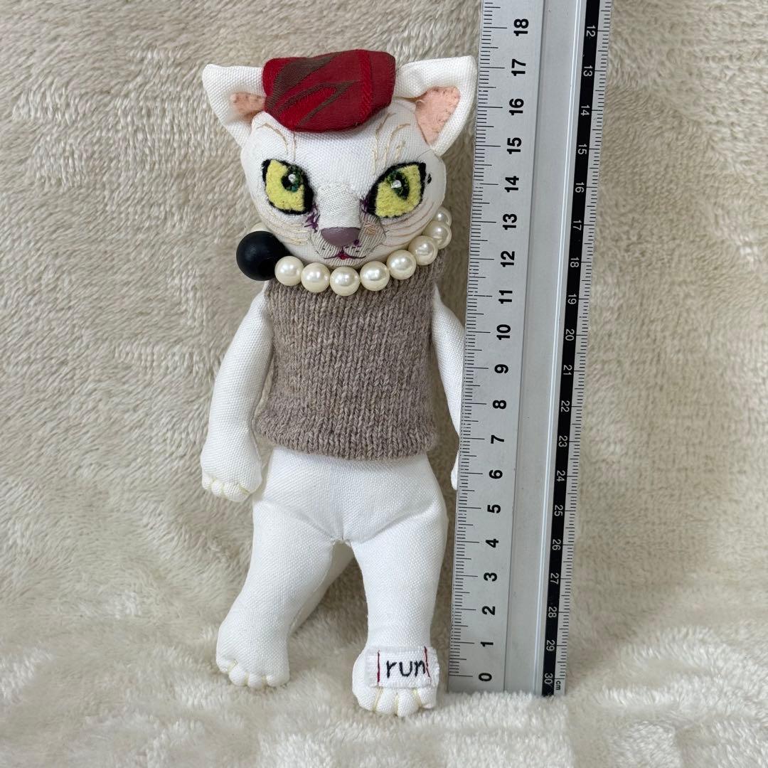 【希少品】ぬいぐるみ作家 江川文子 作品 ハンドメイド ネコ runちゃん