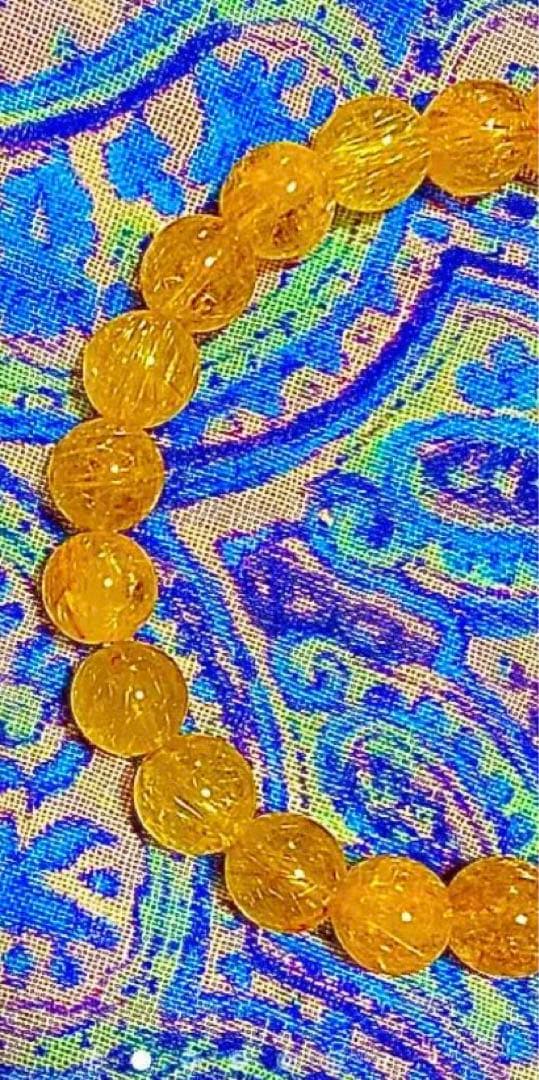 金運爆上げ　世界的な金運アップ！５mm珠ゴールド　ルチルクォーツ