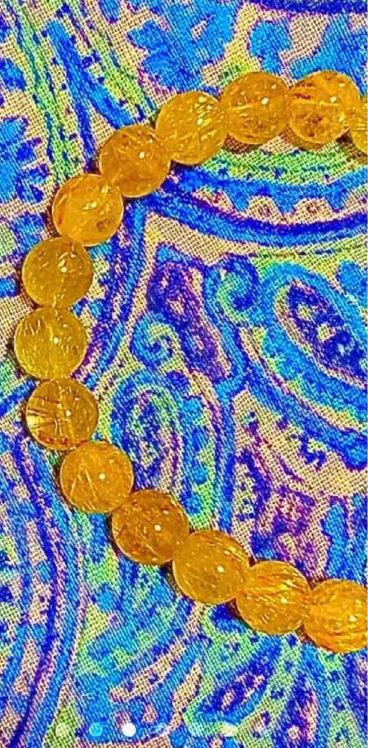 金運爆上げ　世界的な金運アップ！５mm珠ゴールド　ルチルクォーツ