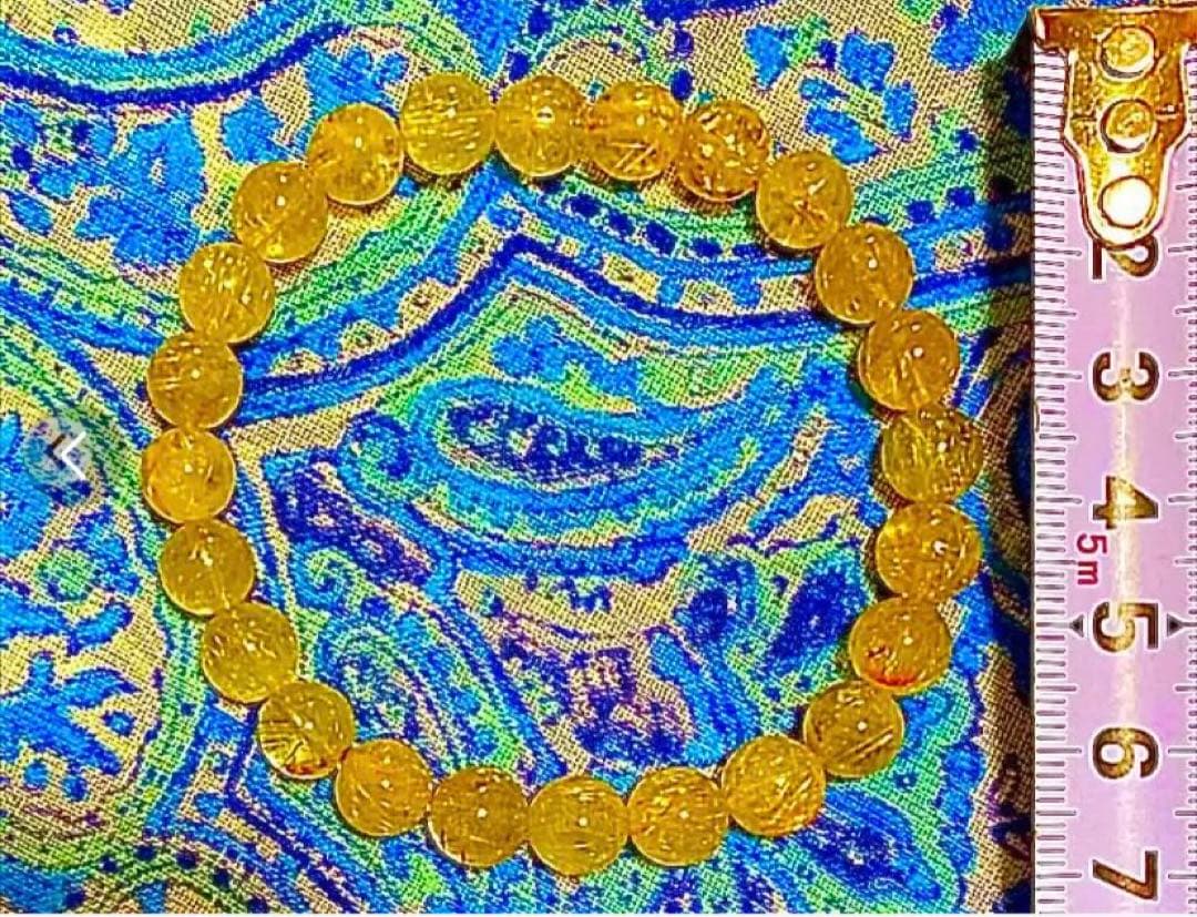 金運爆上げ　世界的な金運アップ！５mm珠ゴールド　ルチルクォーツ