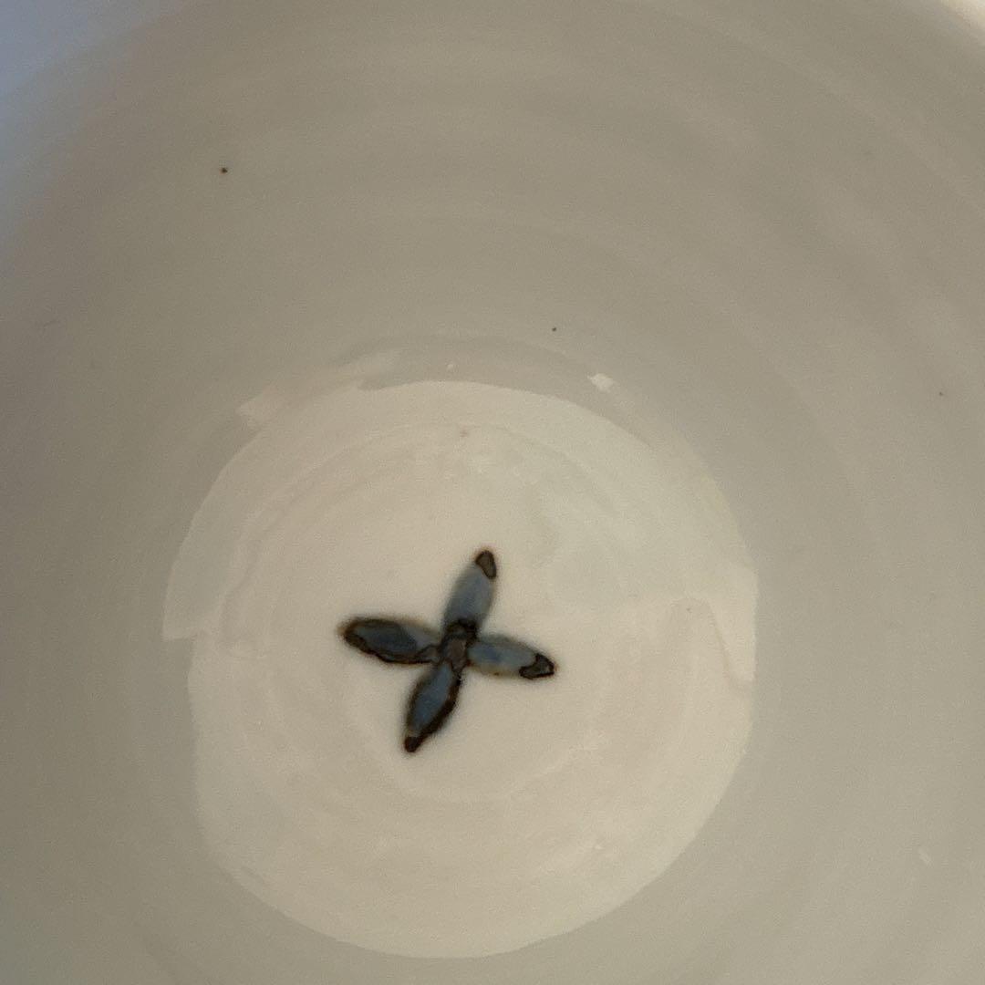 徳永遊心窯　色絵花繋ぎ　茶碗　小皿