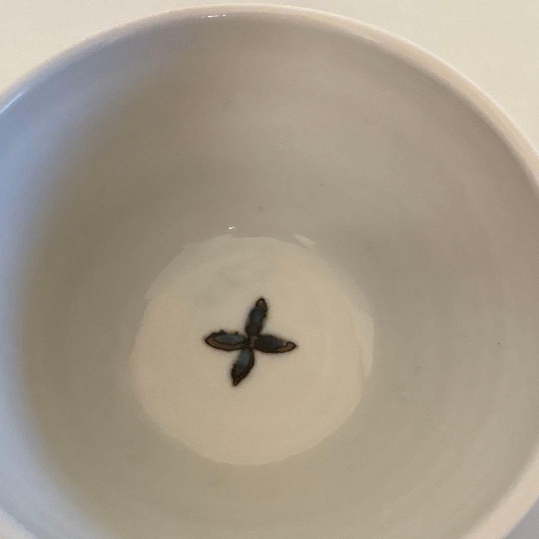 徳永遊心窯　色絵花繋ぎ　茶碗　小皿