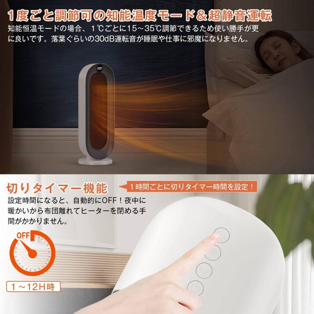 細かな温度調整とリモコン機能を備えた速暖セラミックヒーター