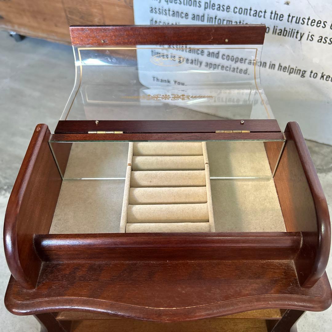 昭和レトロ 木製 オルゴール付き ミュージック ジュエリーボックス 蚤の市