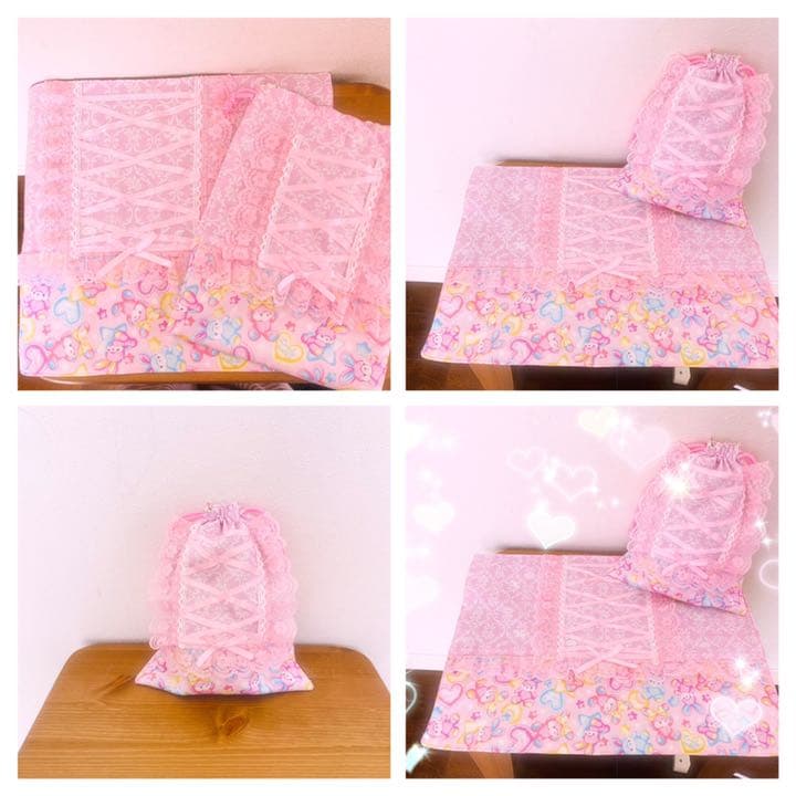 ハンドメイド プリンセスレッスンバッグ 給食袋 シューズ袋 お着替え袋など