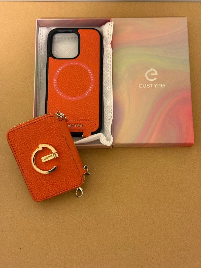 CUSTYPE オレンジ iPhone14 Proケース 5点セット